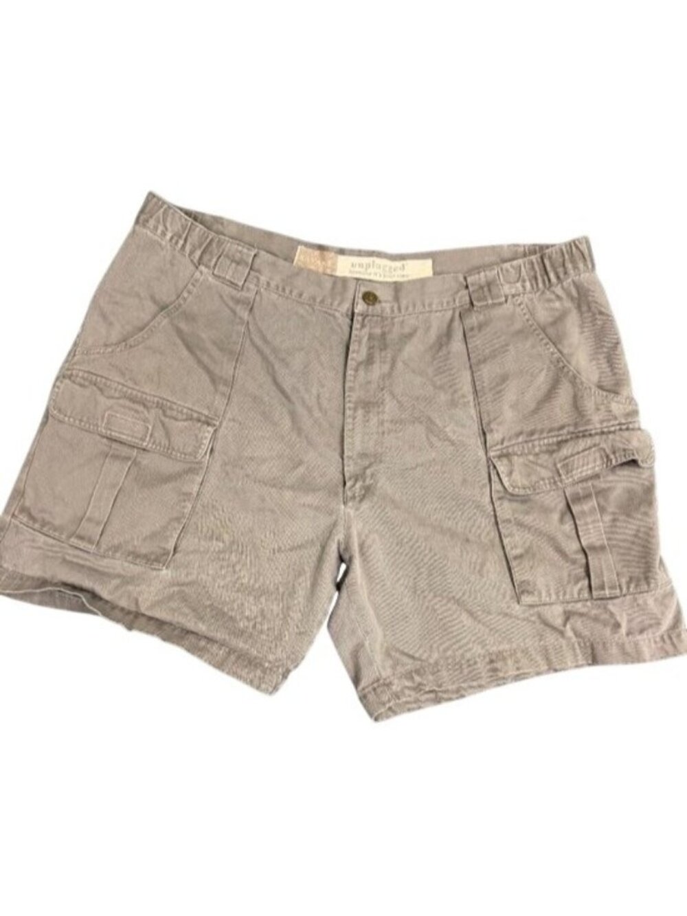 Savane Mens Unplugged Cargo Shorts Size 40 Brown Mist Flap Pockets Zip Fly